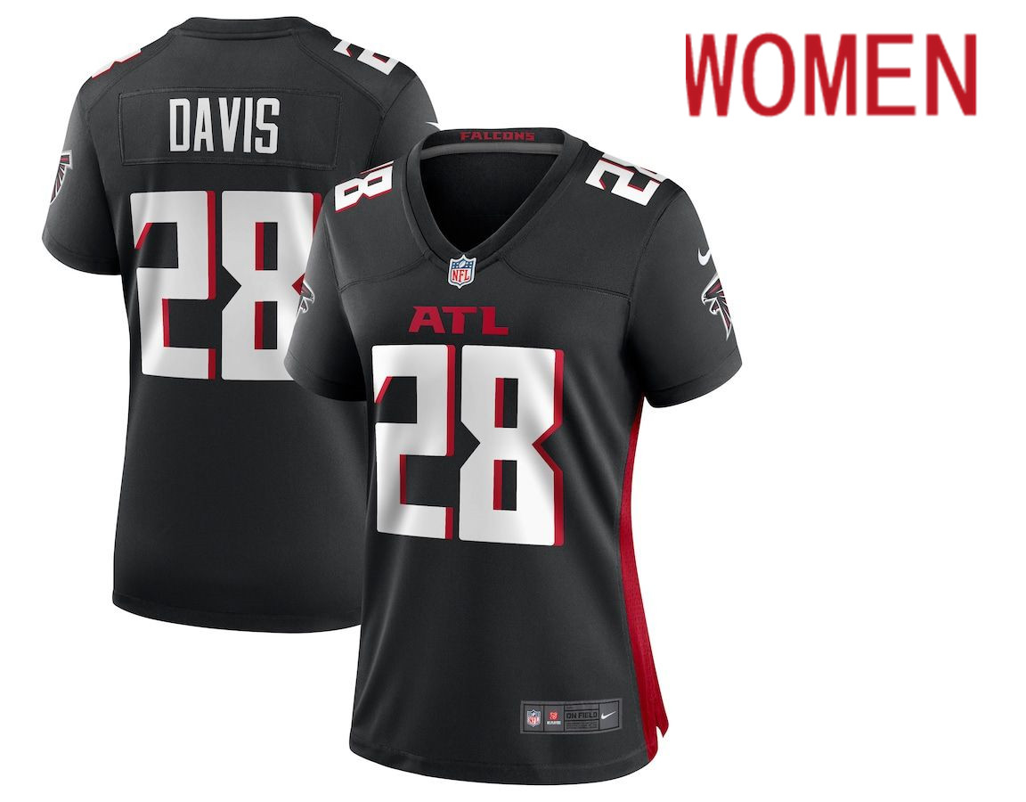 Women Atlanta Falcons 28 Mike Davis Nike Black Game Player NFL Jersey